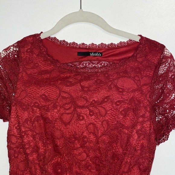 Lulus Red Lace Skater Style Dress - Picture 3 of 5